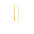 Silver (925) hanging earrings -gold plated sticks