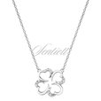 Silver (925) necklace with zirconia - clover