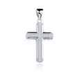 Silver (925) pendant cross with two rows of zirconia