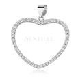 Silver (925) pendant - heart with zirconia