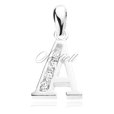 Silver (925) pendant white zirconia - letter A