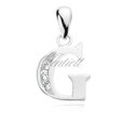 Silver (925) pendant white zirconia - letter G