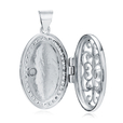 Silver (925) polished pendant - oval shaped locket