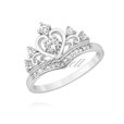 Silver (925) ring - crown with zirconia