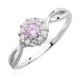 Silver (925) ring with light pink zirconia