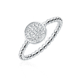 Silver (925) ring with round element and zirconia