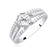 Silver (925) ring with round, white zirconia