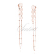 Silver (925) rose gold-plated earrings - circles and chain with balls