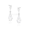 Silver (925) stylish, bridal earrings with zirconia