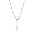 Silver (925) stylish, bridal necklace with zirconia