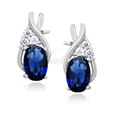 Silver, delicate earrings (925) with sapphire zirconia