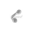 Stainless steel (316L) banana piercing for eyebrow - balls with zirconia