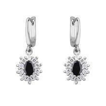 Silver (925) Earrings black colored zirconia