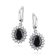 Silver (925) Earrings black colored zirconia