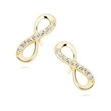 Silver (925) Earrings white zirconia - gold-plated infinity
