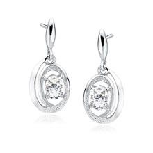 Silver (925) Earrings with white zirconia