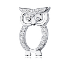 Silver (925) Owl pendant with zirconia