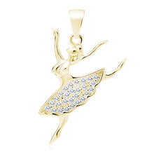 Silver (925) ballerina gold-plated pendant with zirconia