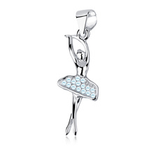 Silver (925) ballerina pendant with aquamarine zirconia