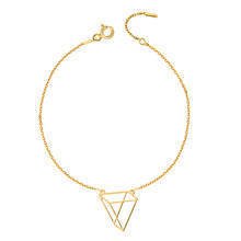 Silver (925) bracelet - Origami triangle, gold-plated