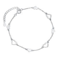 Silver (925) bracelet - hearts