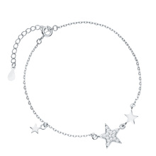 Silver (925) bracelet - stars with white zirconias