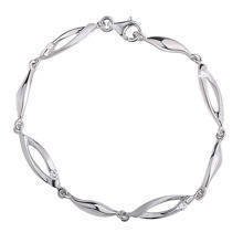 Silver (925) bracelet white zirconia