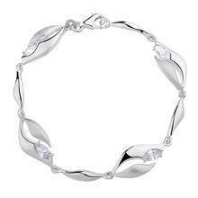 Silver (925) bracelet white zirconia