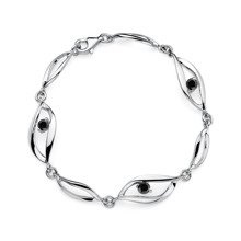 Silver (925) bracelet with black zirconia