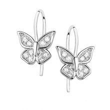 Silver (925) butterfly earrings with zirconia