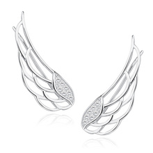 Silver (925) cuff earrings - wings with zirconia