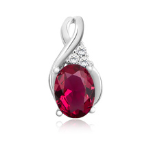 Silver (925) delicate pendant with ruby zirconia