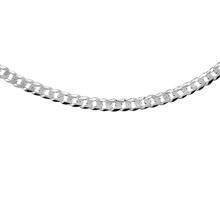 Silver (925) diamond-cut chain - curb extra flat Ø 100 rhodium-plated