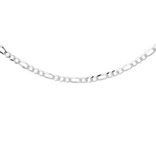 Silver (925) diamond-cut chain - figaro extra flat Ø 080