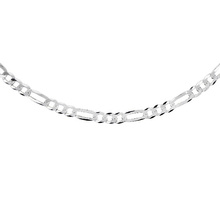 Silver (925) diamond-cut chain - figaro extra flat Ø 100 rhodium-plated
