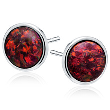 Silver (925) earings with red opal