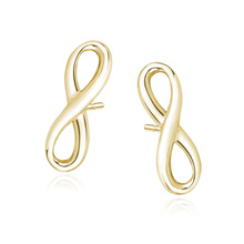 Silver (925) earrings Infinity, gold-plated