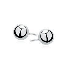 Silver (925) earrings balls 3mm rhodium-plated