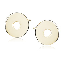 Silver (925) earrings celebrity, gold- plated circles