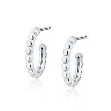 Silver (925) earrings - circles with balls