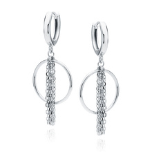 Silver (925) earrings - circles with chains