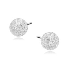 Silver (925) earrings diamond-cut balls 6mm