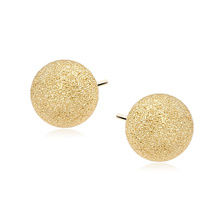 Silver (925) earrings diamond-cut balls - gold-plated 7mm