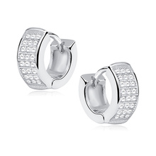 Silver (925) earrings hoop with zirconia