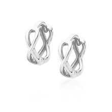 Silver (925) earrings hoops circles with the sign of infinity
