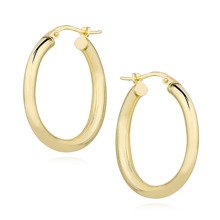 Silver (925) earrings hoops - gold-plated and highly polished