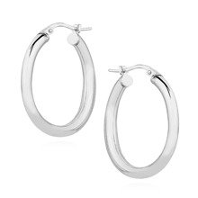 Silver (925) earrings hoops - highly polished