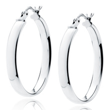 Silver (925) earrings hoops - highly polished