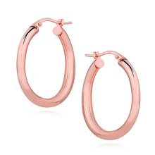 Silver (925) earrings hoops - rose gold-plated and highly polished