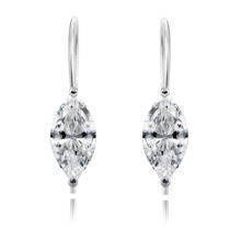 Silver (925) earrings marquise white zirconia